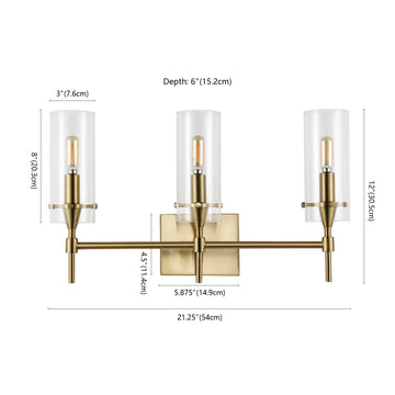 Cato Bohemian Farmhouse Iron/Glass LED Vanity